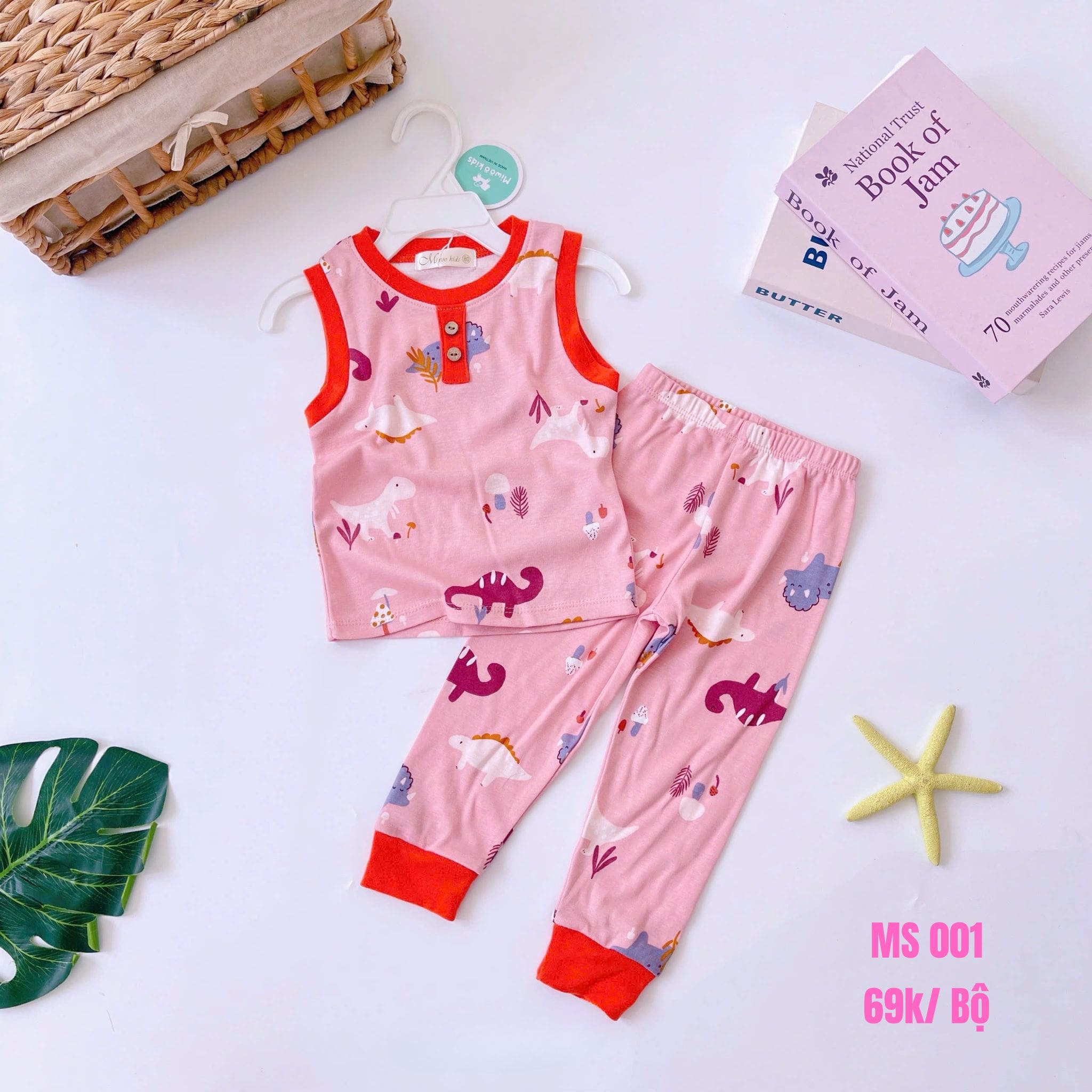 Bộ thun cotton borip cọc tay quần dài