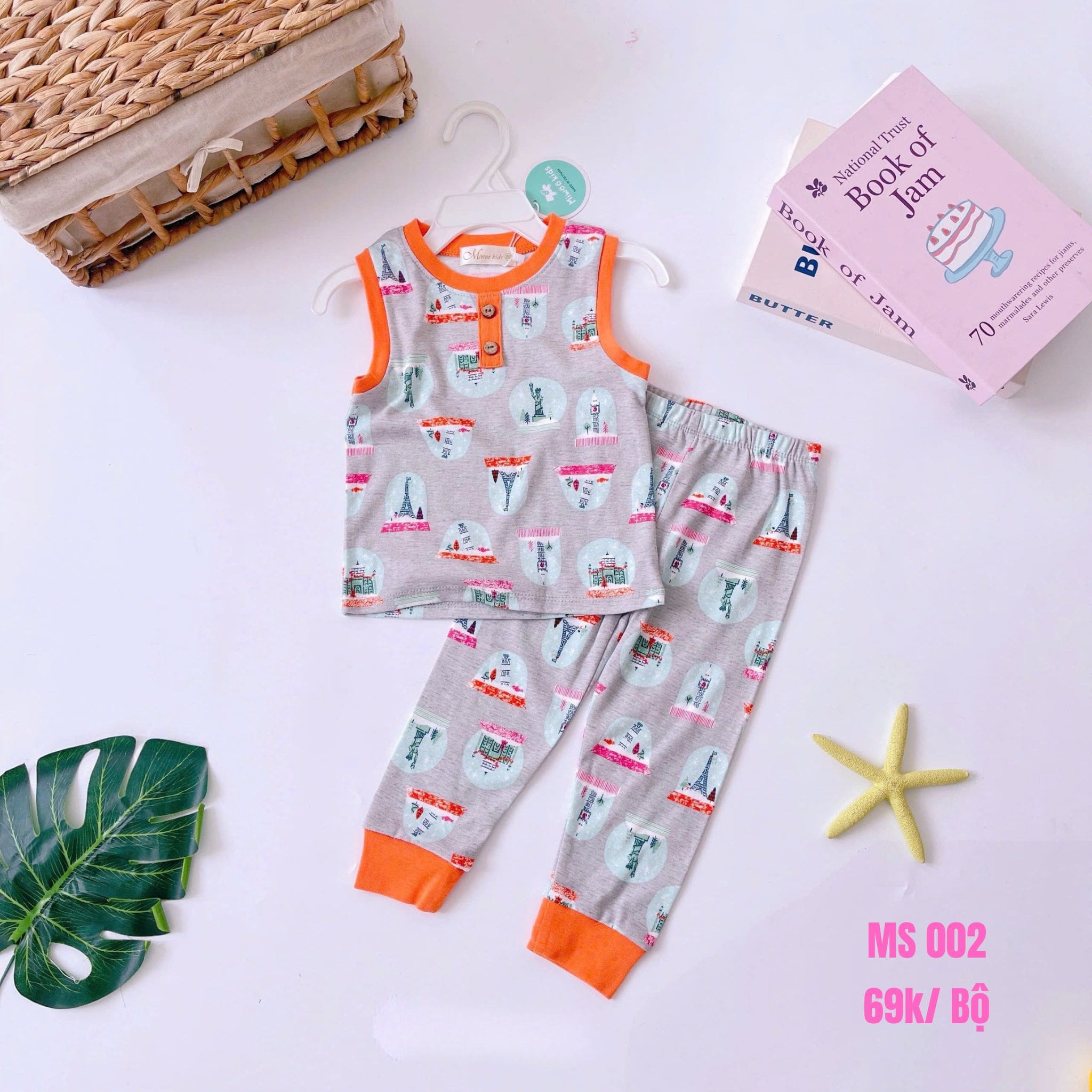 Bộ thun cotton borip cọc tay quần dài