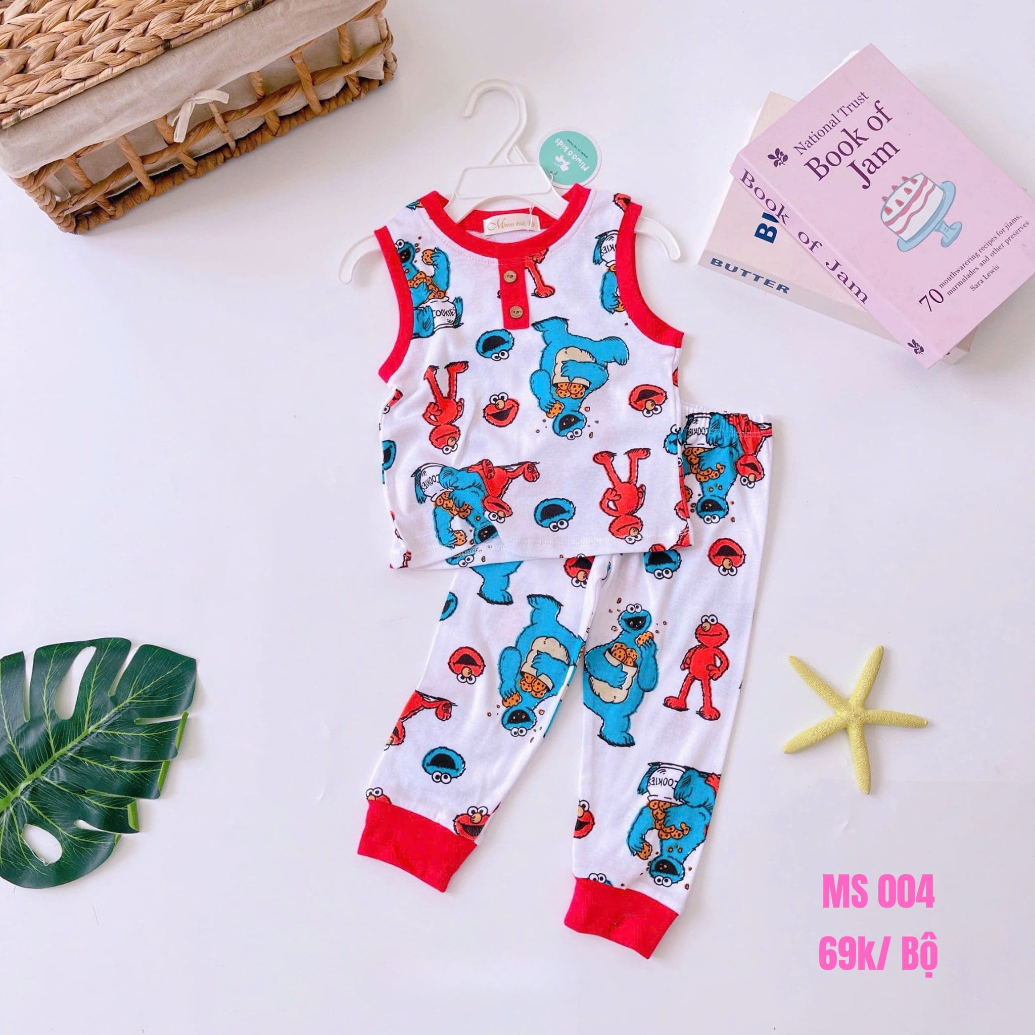 Bộ thun cotton borip cọc tay quần dài
